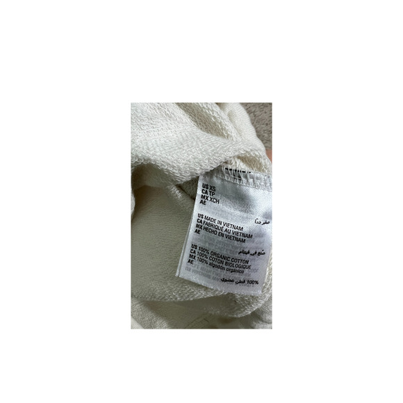 INC Earth Pullover Shirt Womens XS Cream Fleece Sporty Cutout Cropped Hoodie - Picture 6 of 8